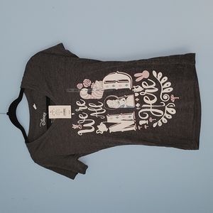 NWT Alice In Wonderland "We're All Mad Here" Black Tee Size Small
